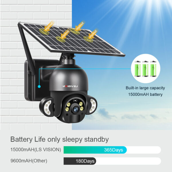 LS-WS09 Solar powered outdoor wireless 4G battery security camera