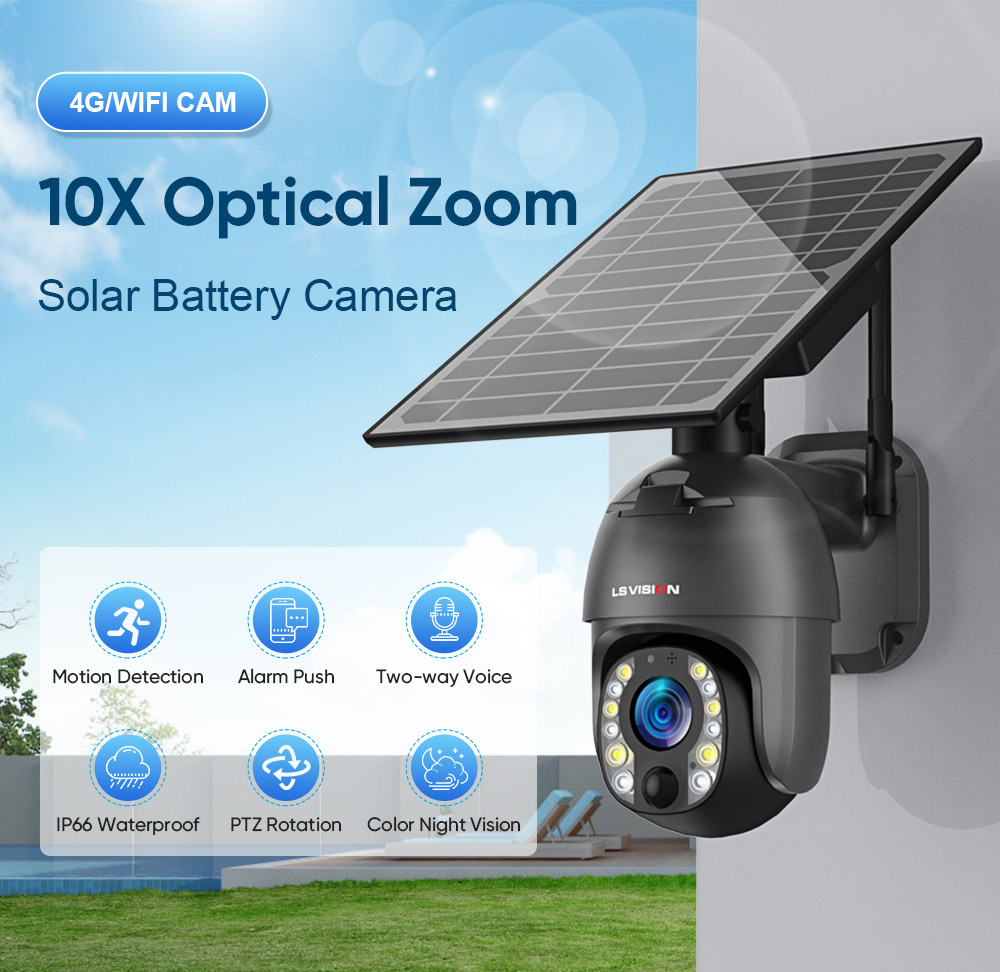 10X Optical Zoom Solar Camera