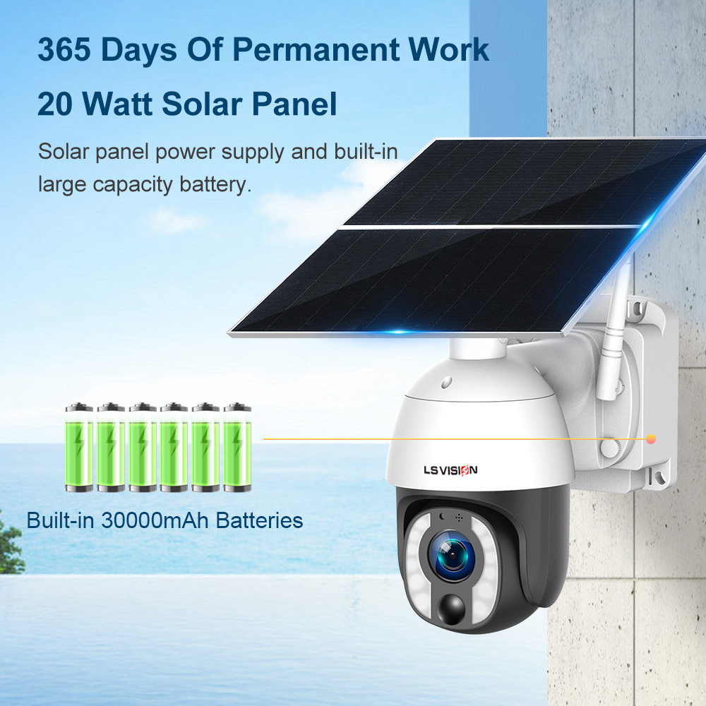 LS VISION LS-4GS40-20X 5MP 4G/Wifi 20X Optical Zoom Solar Camera Hybrid ...