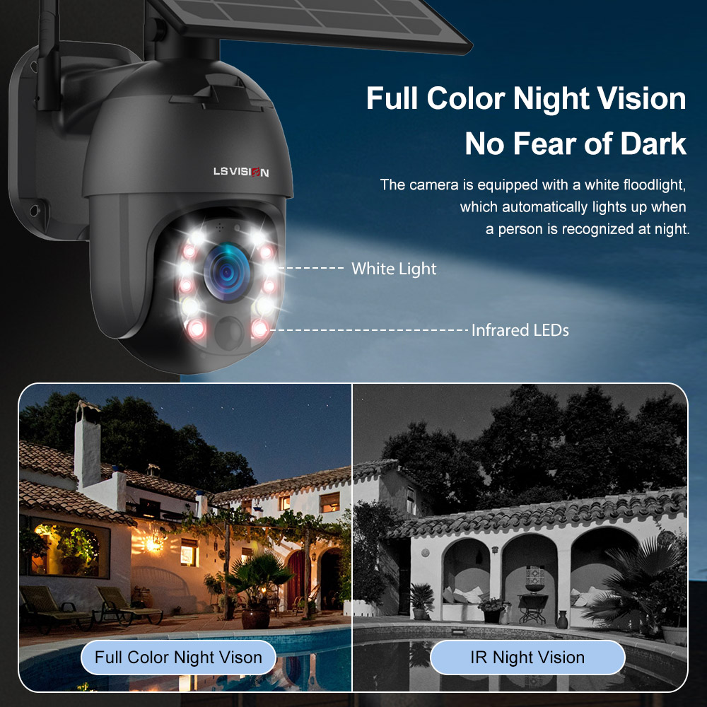 LS VISION SOLAR CAMERA NIGHT VISION FOR OUTDOOR