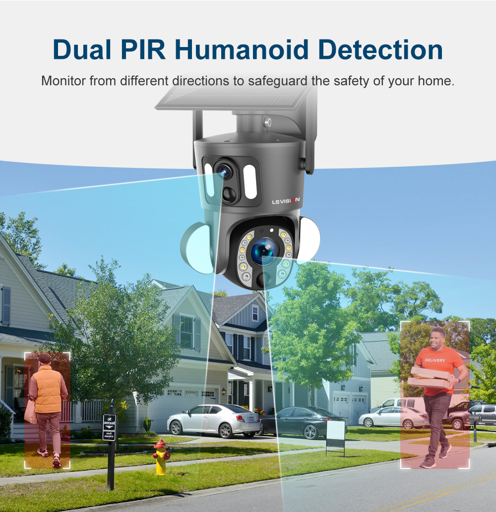 LS VISION 4G wifi solar camera PIR function for rectect and recording