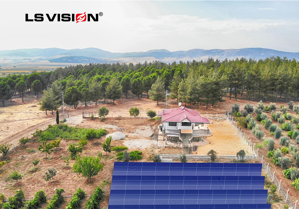 LS VISION-solar cameras in use at a rural location in Pakistan, demonstrating a customer case.