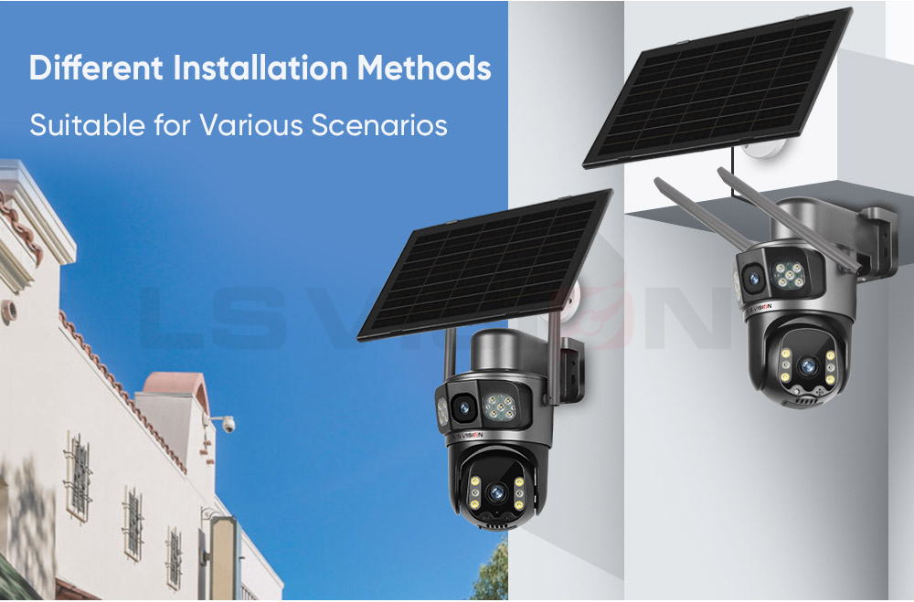 LS VISION-AOV solar camera with multiple installation options