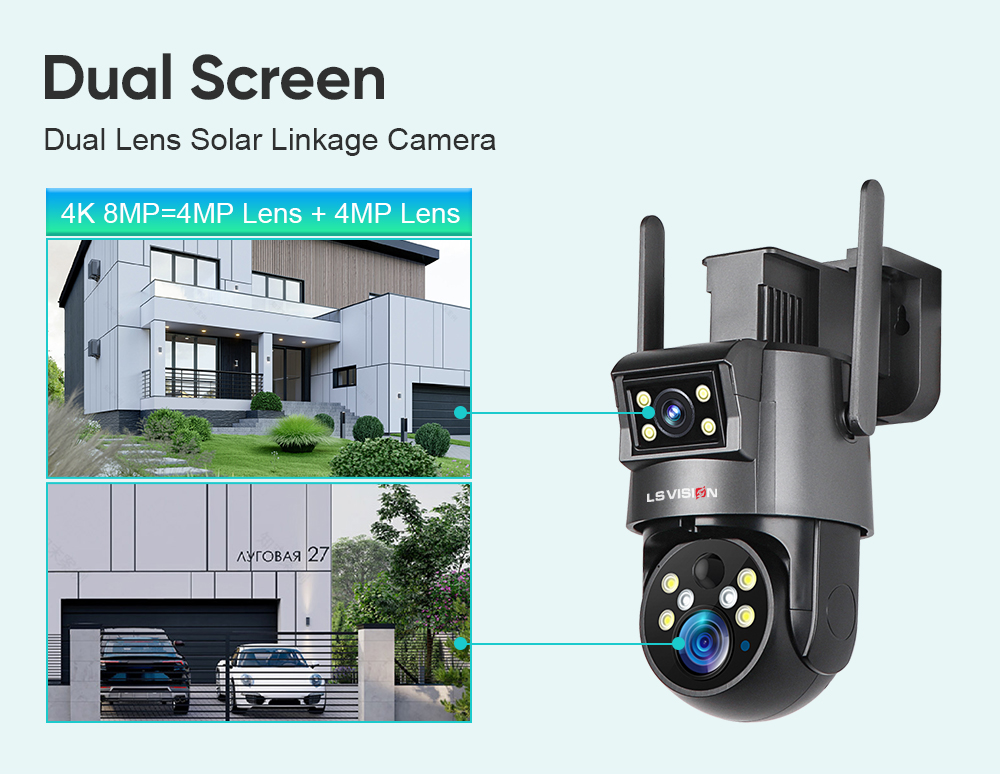 LS VISION-dual lens cctv camera LS-4GS23-Dual Screen