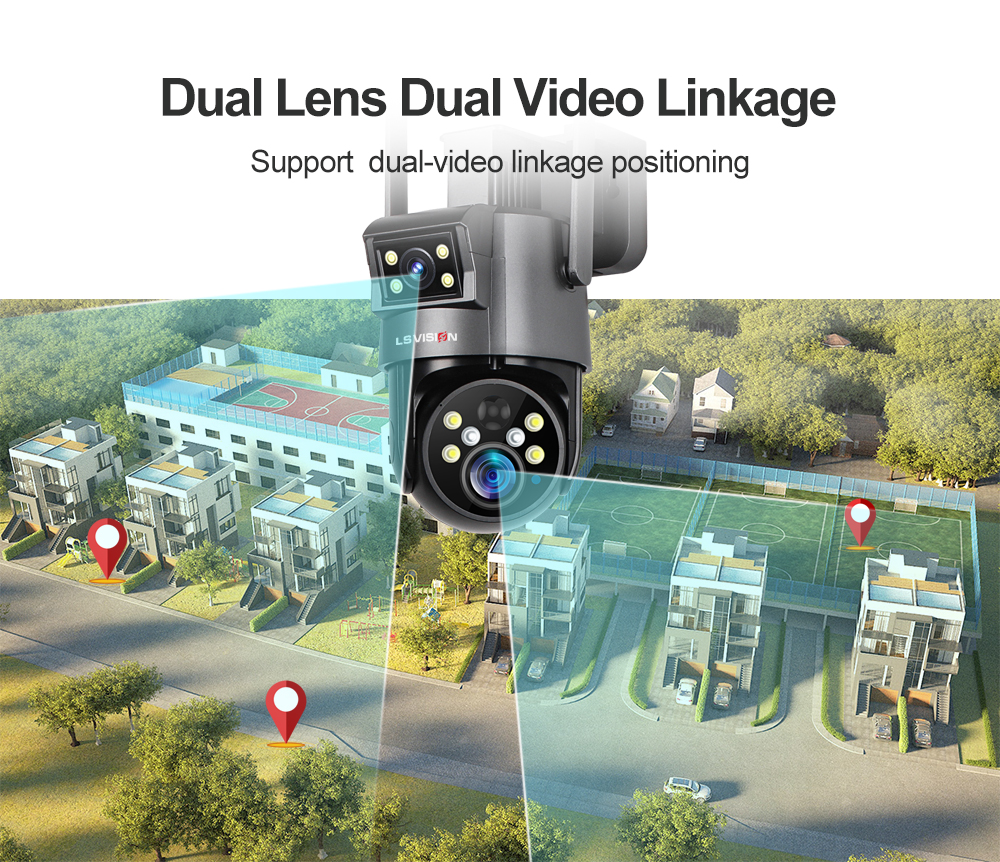 LS VISION-dual lens cctv camera LS-4GS23-Dual Lens Dual Video Linkage