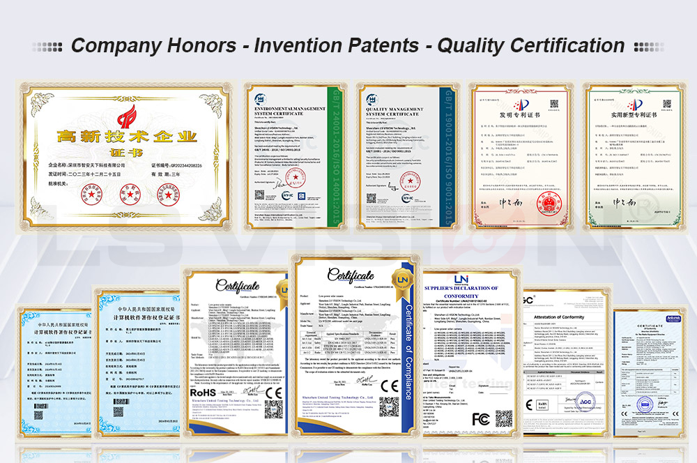 LS VISION-Certifications of Solar camera manufacture