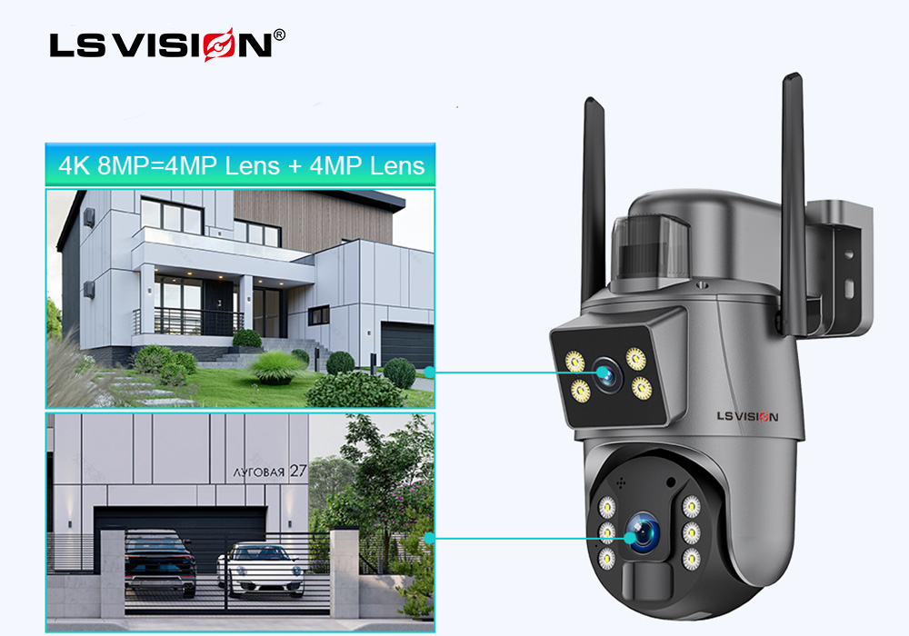 LS VISION-UBox Solar powered camera LS-4GS22-Dual-Lens Technology for Clearer Surveillance