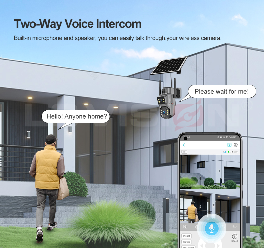 LS VISION-Solar Camera LS-4GS22-Two way voice intercom